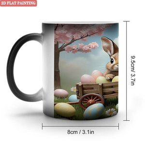 Eco Friendly Biodegradable <b>Ceramic</b> <b>Mug</b> Frosted Black 11oz Heat Sensitive Tea Coffee Cup - Product Image 1