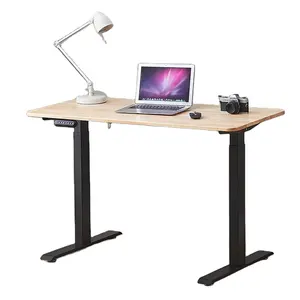 Fornecimento direto da fábrica, ferro em forma de L, quadro ajustável elétrico para computador de escritório, mesa de pé, mesa de altura branca