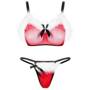 Soutien-gorge pour femmes, <span class=keywords><strong>lingerie</strong></span> teddy, string à jupe, <span class=keywords><strong>lingerie</strong></span> sexy de <span class=keywords><strong>Noël</strong></span>, costume de Père <span class=keywords><strong>Noël</strong></span> SRCO-009 - Product Image 4