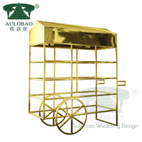 Carro de barra de dulces de postre de acero inoxidable para decoración de fiestas con ruedas para fiestas
