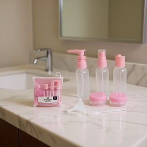 <b>Pink</b> 50ml Travel-Sized Toiletries <b>Bottle</b> Set for On-the-Go Essentials - Product Image 2