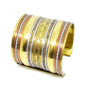 2024 círculo de Navidad latón negro pátina rectángulo joyería estilo egipcio brazalete para mujer brazalete EE. UU. Color oro brillante joyería - Product Image 2