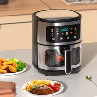 Four à air numérique multifonctionnel commercial 1400W en acier inoxydable 5,5L avec écran tactile, sans huile et économe en énergie