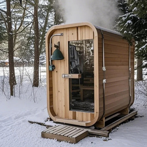 Lớn vận chuyển container Màu Đỏ Cedar Cube 150 lạnh Plunge shingled mái lưu trữ nhà cabin 1 6-8 10 người ngoài trời phòng tắm hơi - Product Image 5