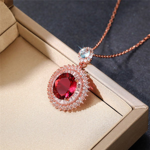 Elegante Collana con Ciondolo in Pietra Rossa per Donne, Gioiello alla Moda con Gemme Colorate, Accessorio per Uso Quotidiano e Regalo - Product Image 5