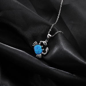 Graceful Gold Vermeil <strong>Jewelry</strong> 925 Sterling <strong>Silver</strong> <strong>Crab</strong> Opal Pendant - Precision-Set Opal Body, Intricate <strong>Silver</strong> Claw Craft - Product Image 1