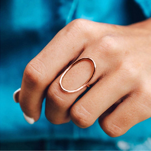 Anello geometrico in acciaio inossidabile, moderno, unisex, gioiello alla moda, regalo, design semplice per donna e uomo - Product Image 6