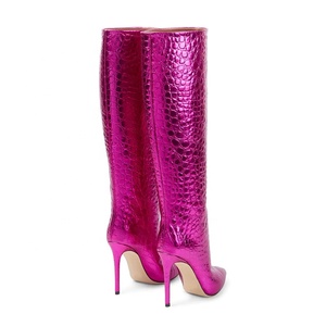 Big Size 45 Women Knee High Boots Thin Heel Animal Print <b>Shoes</b> Snake Pattern on Women's Stiletto Long Booties - Product Image 6