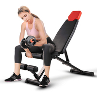 Banc de musculation pliable à cadre en acier, banc inclinable et déclinable multifonctionnel pour l'entraînement complet du corps à domicile