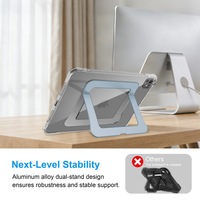 Coque antichoc en acrylique transparent avec support métallique et fente pour stylet, vente en gros d'usine, pour tablettes iPad 10, 11, A16, Air 11, Pro