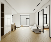 Concept d'intérieur d'appartement moderne, visualisation, plan 2D, dessin CAO, rendu 3D, service de décoration