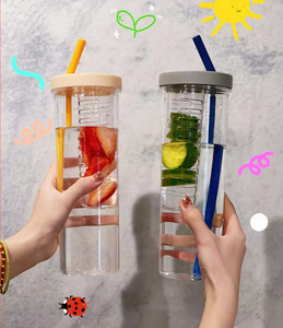 Eco-Friendly PC Water Cup Lemon Filter <b>Straw</b> for Men Women Students Camping Outdoor Dishwasher Safe Boiling Water Applicable - Product Image 3