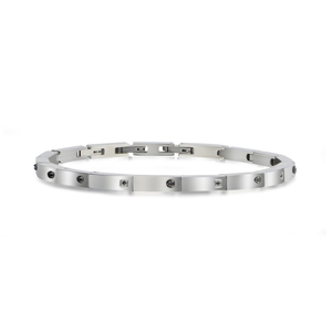 Nuevo logotipo personalizado de Italia, joyería de moda, brazalete, joyas, pulsera de eslabones, pulsera de moissanita de diamante negro de acero inoxidable para hombres - Product Image 1