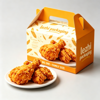 Cajas de Cartón para Pollo Frito y Palomitas con Asa, Personalizadas, Económicas, para Comida Rápida, Venta al por Mayor, ¡Gran Oferta!