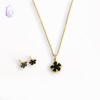 Conjunto de Joyería de Moda para Mujer, Set Combinable con Todo, Nuevo Trébol de la Suerte de Cinco Hojas, Conjuntos de Joyas de Acero Inoxidable