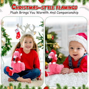 <span class=keywords><strong>Peluche</strong></span> di <span class=keywords><strong>Fenicottero</strong></span> Rosa Natalizio da 8 Pollici con Cappello da Babbo Natale per Decorazione, Simpatico <span class=keywords><strong>Peluche</strong></span> Personalizzato - Product Image 4
