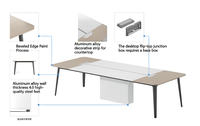 Table de conférence moderne en panneaux de bois pour bureau, école, hôpital