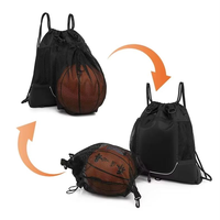Sac à dos de basketball à cordon de serrage, pochette en maille pour fitness, poche à cordon double pour équipement mouillé, multicolore, séchage rapide, grande capacité