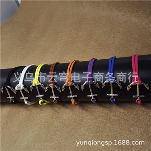 Pulsera de Ancla Náutica con Cuerda de Gamuza Multicolor y Aleación de Zinc, Regalo de Joyería - Product Image 3