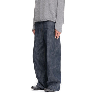 Custom Heavyweight Washable Japanese Selvedge Denim Vintage Streetwear Baggy Wide-Leg <strong>Indigo</strong> Blue <strong>Men</strong> <strong>Jeans</strong> 14OZ - Product Image 2