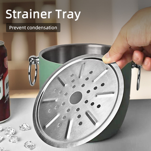 Double-Wall Stainless Steel <b>Ice</b> Bucket with Lid and <b>Ice</b> Tong BPA-Free Fragmented Patterns <b>Ice</b> Trays for Coffee & Tea Tools - Product Image 3