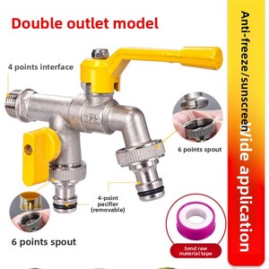 <span class=keywords><strong>Robinet</strong></span> extérieur moderne à eau froide, épaissi, à connexion rapide, <span class=keywords><strong>double</strong></span> sortie, anti-gel, en céramique, mural, pour cour et lavage - Product Image 5