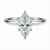Bijoux de luxe GRA Six griffes Solitaire 1&2&3&5 carats Coupe Marquise VVs1 Moissanite Argent Sterling S925 Cadeau de fiançailles pour femme