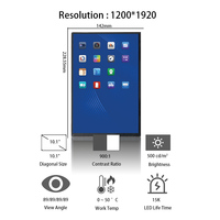 Écran LCD IVO 10,1'' 1200x1920 WUXGA G101UAN04.0 Affichage HMI intérieur Modules LCD 10,1 pouces