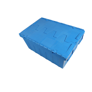 High quality industrial plastic storage crate plastic moving box with lid Crate tote bin plastic moving crate bins