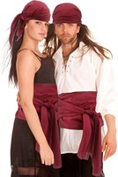 Disfraz de Pirata para Halloween con Pañuelo para la Cabeza, Sombrero y Cinturón - Cosplay de TV y Películas para Adultos