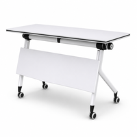 Table de formation mobile pliable moderne avec roulettes, plateau rabattable, table de réunion emboîtable, panneau de modestie, pour hôtel, salle de classe, bureau, salle de conférence