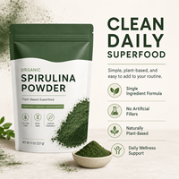 Poudre de Spiruline Bio Complexe Probiotique 5 Milliards d'UFC Prébiotique Inuline Soutien Quotidien au Bien-être Superaliment Vert en Poudre