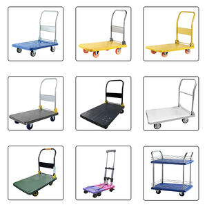 300Kg Laden 60*90Mm Opvouwbare Eva Handgreep Handkarren & Trolleys Zwart Pvc Geel Staal Staal Industriële <span class=keywords><strong>Trolley</strong></span> Met Pu Caster - Product Image 6