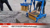 Petite machine à fabriquer des blocs de béton manuelle mobile Qmr2-45 pour la fabrication de blocs creux et pleins, à faible investissement