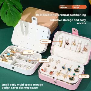 For <b>Large</b> Capacity Portable Double-Layer Jewelry Box <b>Ornament</b> Storage Case for Necklaces Novelty Gifts Jewelry Box in Stock - Product Image 4