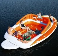Barco de Isla de fiesta enorme de 6 personas, Isla Flotante inflable, bote de velocidad inflable de la Bahía breeze fiesta isla flotante balsa de Río