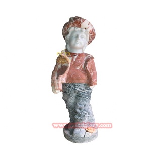 Extérieur Hôtel Villa Jardin Paysage Décoration Marbre <span class=keywords><strong>Petit</strong></span> Ange Garçon Statue Design Pierre Art Sculpture - Product Image 3