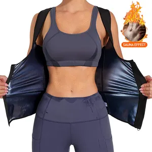 Mulheres Sauna Shaper Colete Térmico Suor Trainer Cintura Shapewear Regatas Slimming Vest Corset Fitness Gym Workout Hot Zíper Camisa