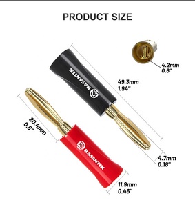 RASANTEK OEM ODM <span class=keywords><strong>Banana</strong></span> Plug от производителя, заглушка для динамика, штепсельная вилка 4 мм, позолоченная штепсельная Вилка для динамиков, Кабельный разъем - Product Image 2