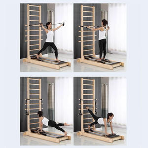 Formation <span class=keywords><strong>professionnelle</strong></span> Pilates Alignement Core Aligner Réformateur Double piste bois échelle coulissante bidirectionnelle lit en bois d'érable Durable - Product Image 3