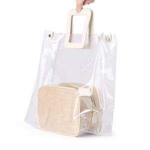Z &amp; M Cina Merci 2 sacchetti in 1 Trasparente Tote Bag in Paglia per le Signore - Product Image 2