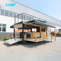 CAMPTRL Remorque de luxe à deux étages pour la restauration Camion conteneur entièrement équipé Food Truck avec restaurant Pizza Café Food Van