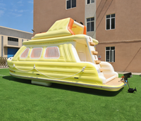 Catamaran Électrique Gonflable de Luxe Écologique à 2 Niveaux, Bateau-Maison Électrique en PVC, Yacht Sportif pour Loisirs Nautiques, Flottant Élégant
