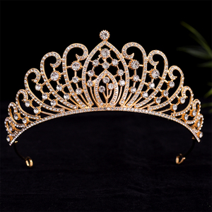 Corona de novia barroca, accesorio para el cabello nupcial chapado en oro para compromiso, aniversario, regalado por la naturaleza - Product Image 2