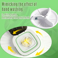 Mini Lave-linge Portable Pliable à Chargement Frontal 16L Boîtier ABS 3 Modes de Nettoyage Tambour Nettoyant pour Vêtements de Bébé/Lingerie Intime VR UK