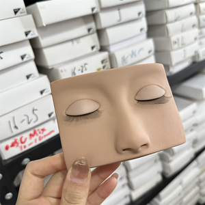 Silicone Eyelash <b>Training</b> Mannequin <b>Head</b> False Lash Grafting Practice Model - Product Image 2