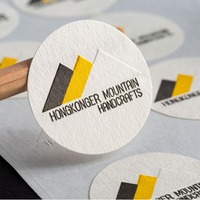 Logo de marque personnalisé impression couleur 3D en relief papier texturé mat autocollants adhésifs boîte étiquettes d'étanchéité
