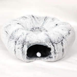 Lit tunnel pour chat en tissu respirant et pelucheux, forme donut, multifonctionnel, pliable, chaud, pour usage intérieur - <span class=keywords><strong>Vente</strong></span> populaire - Product Image 2