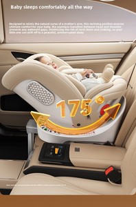 Siège auto universel pour bébé et enfant de 0 à 12 ans, rotation à 360 degrés, possibilité de s'asseoir et de s'allonger, portable, simple - Product Image 5