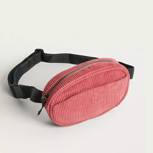 New Custom Corduroy Fanny Pack High Quality Belt Bag for <b>Kids</b> Custom logo Corduroy Waist Bag - Product Image 1